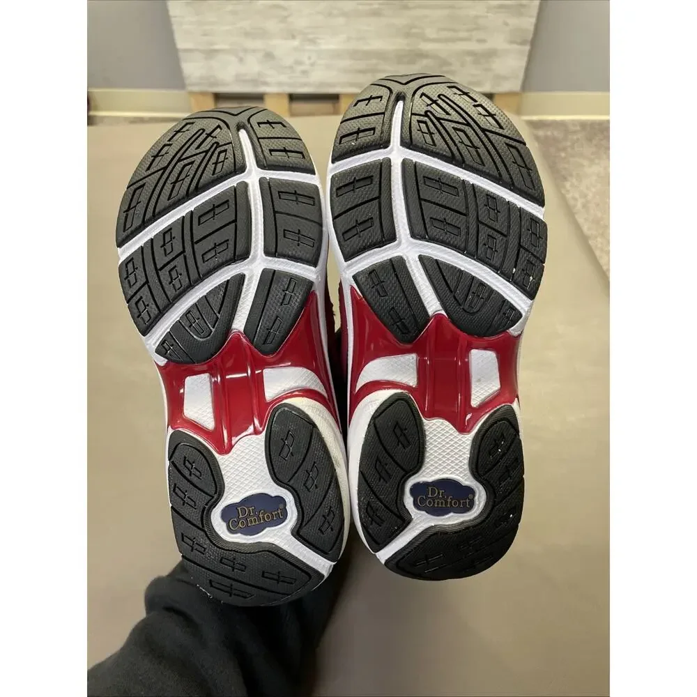 Dr Comfort Amelia Womens Red Black Diabetic Shoes 6 Wide 11270 Bungee Sneakers